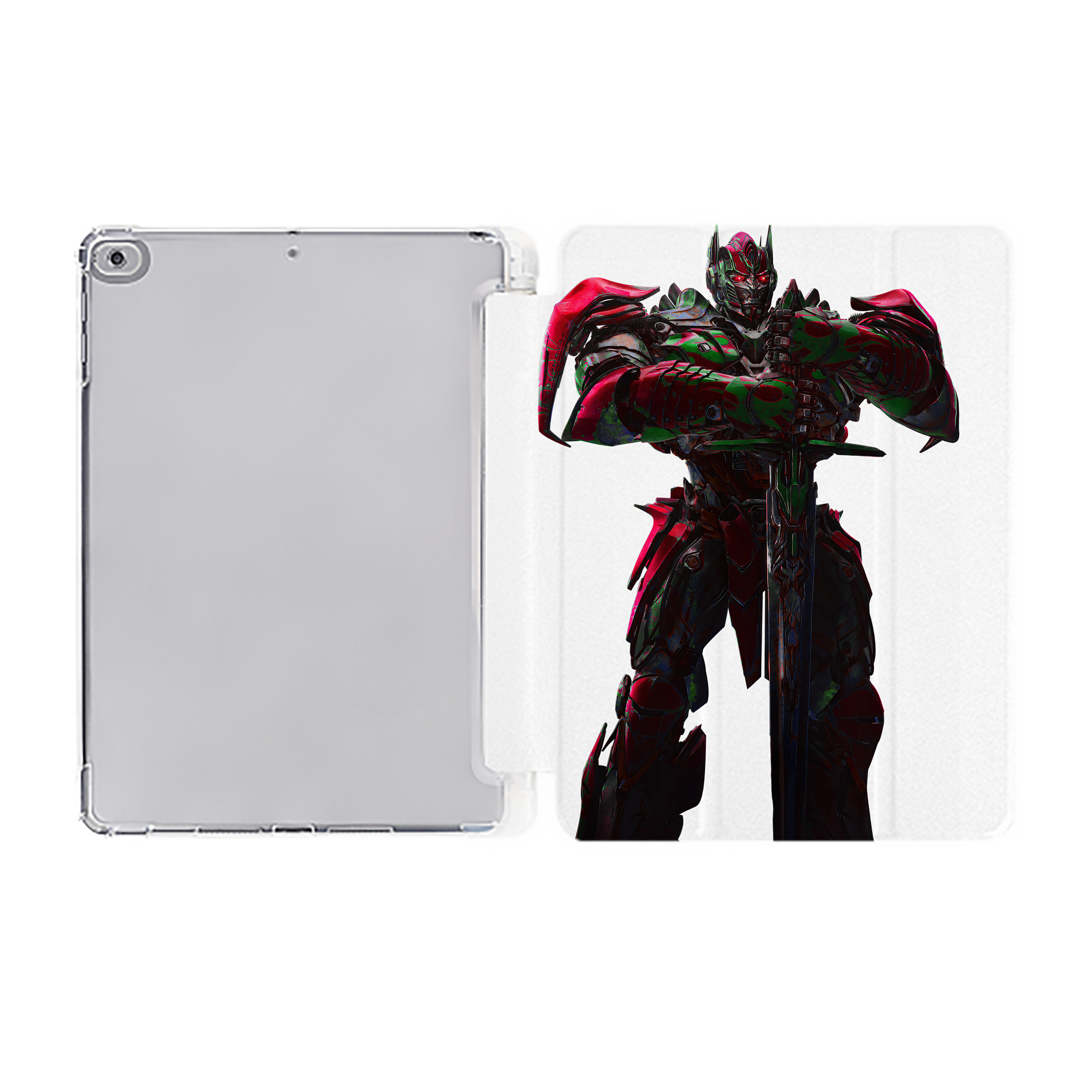 （画像用） Transformers トランスフォーマー IPad ケース ペン収納付き 三つ折りスタンド PUレザー×シリコン 対応機種9.5/10.5/10.9インチ
